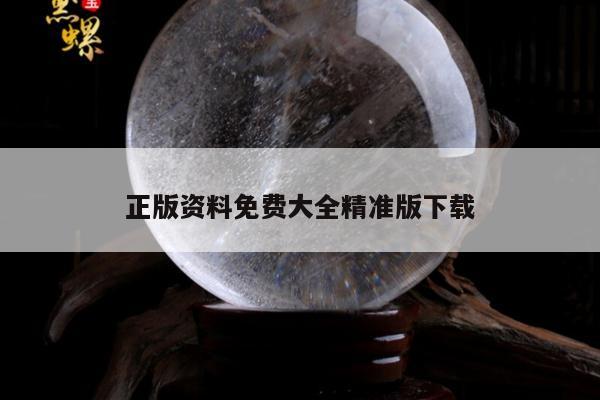 正版资料免费大全精准版下载